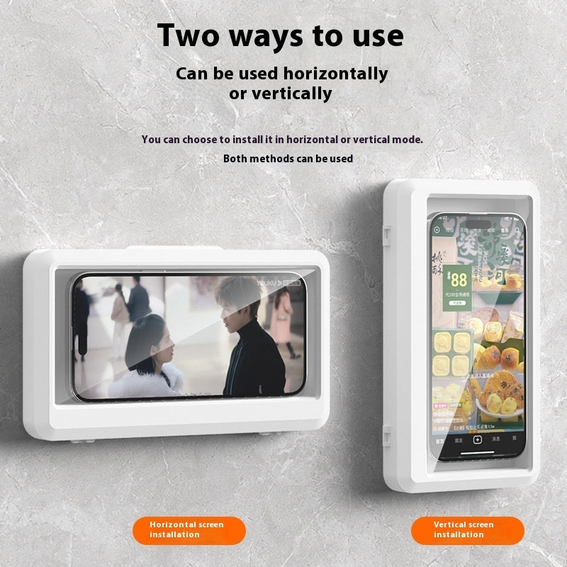 Wall-mounted Mobile Phone Bracket Kitchen Bathroom Waterproof Anti-fog Mobile Phone Box