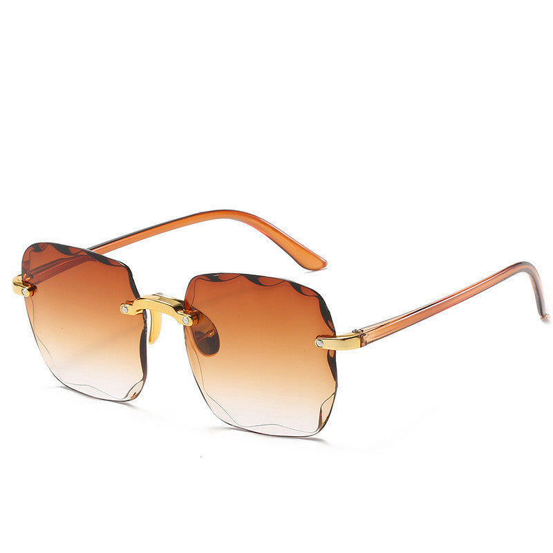 Large frame square sunglasses with trim