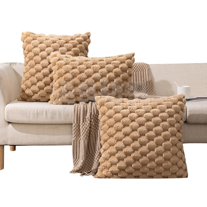 Woven Fleece Solid Color Pillow Waist Rest Pillow Cover
