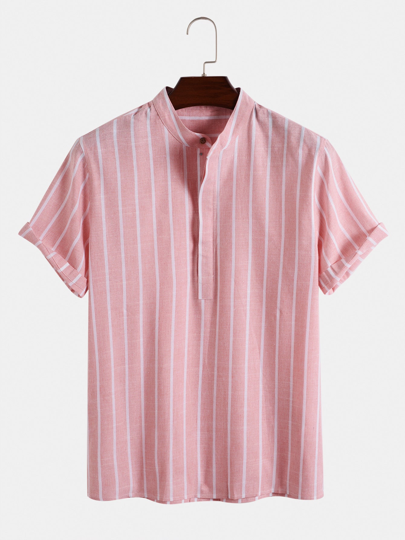 Fashion Striped Casual Men's Shirt Short Sleeve