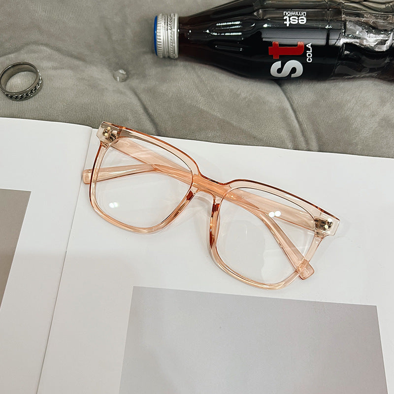 Internet Celebrity Vintage With Large Rims Glasses Women's Korean-style Ins Round Face