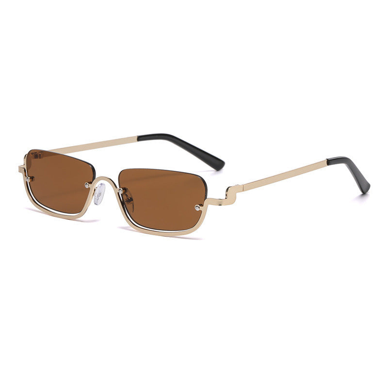 Personality Semi-rimless Sunglasses Colorful Marine Lens Advanced Sense