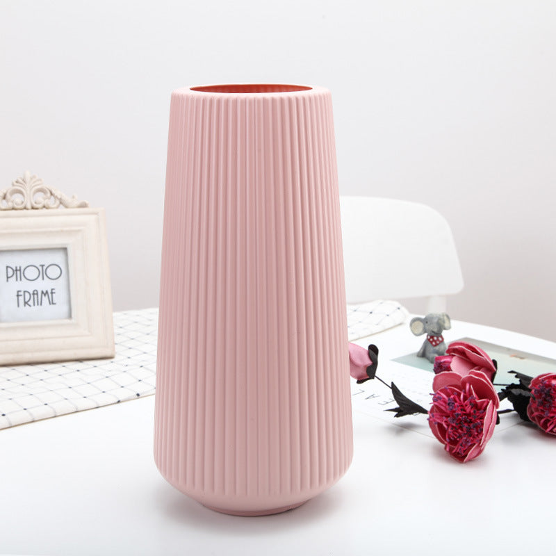 Large Simple Plastic Vase Dry And Wet  Flower Arrangement Container