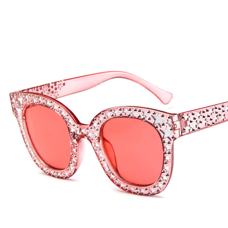 Ladies star embellished cat eye marine sunglasses