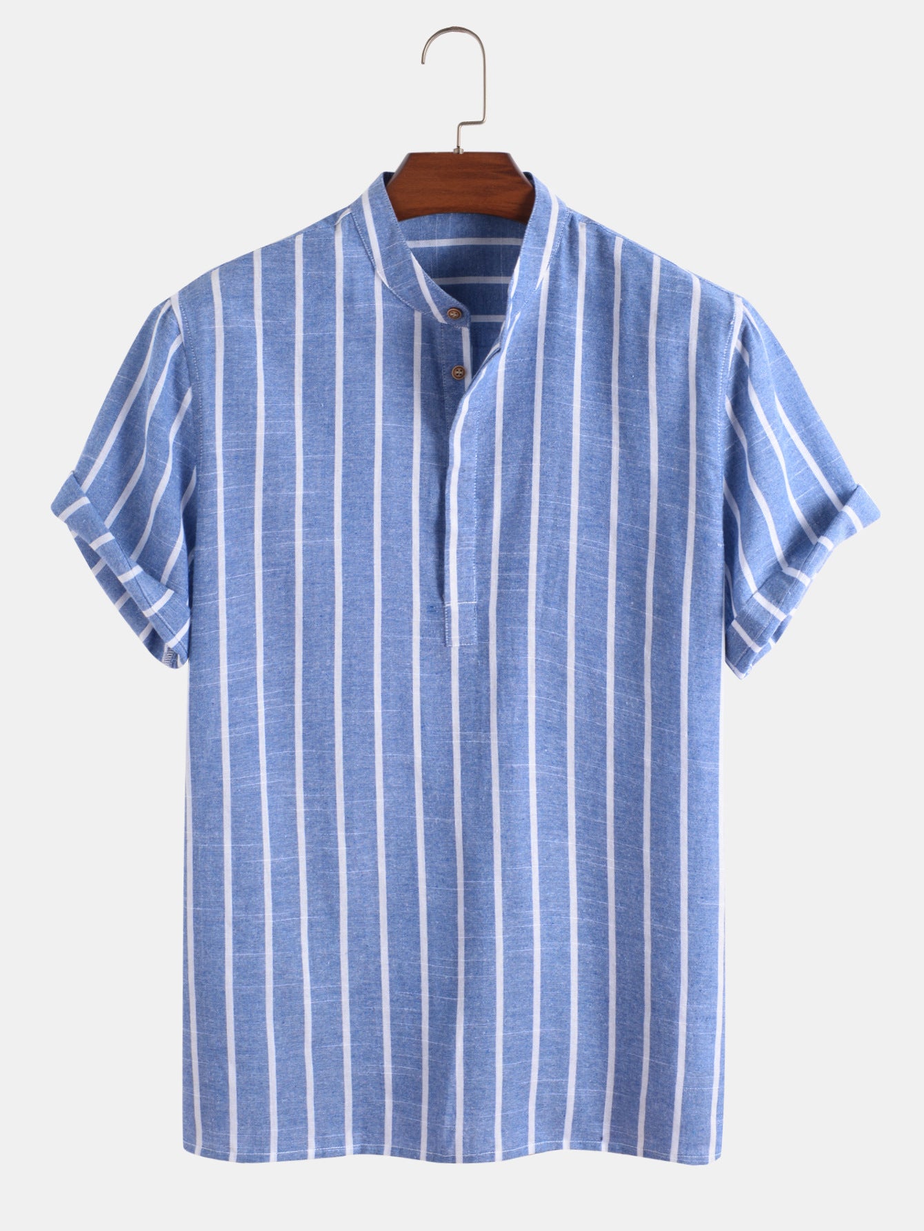 Fashion Striped Casual Men's Shirt Short Sleeve