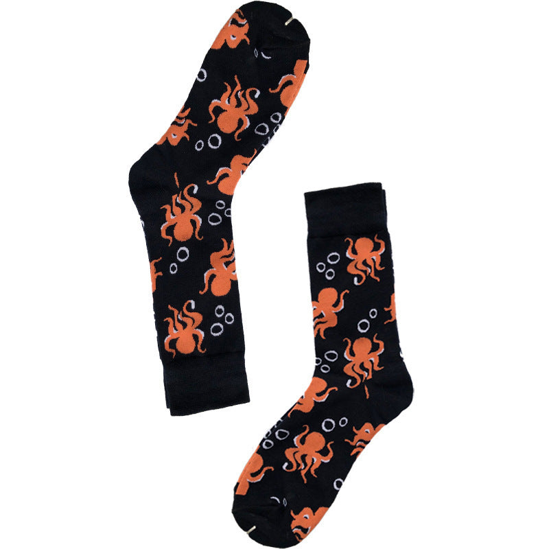 New Big Flower Plant Series Socks Cotton Couple Socks