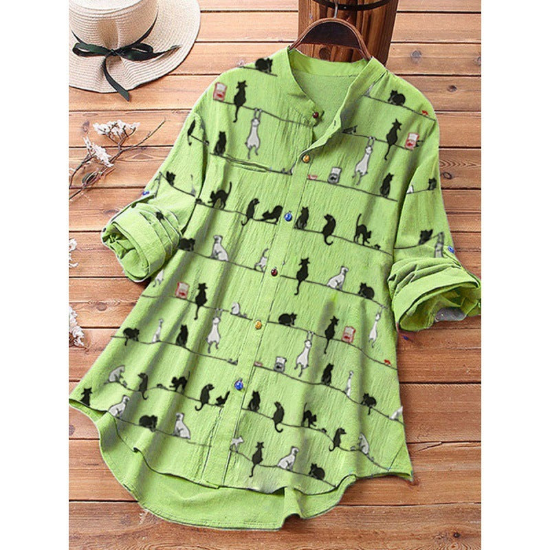 Spring New Cartoon Printed T-shirt Long