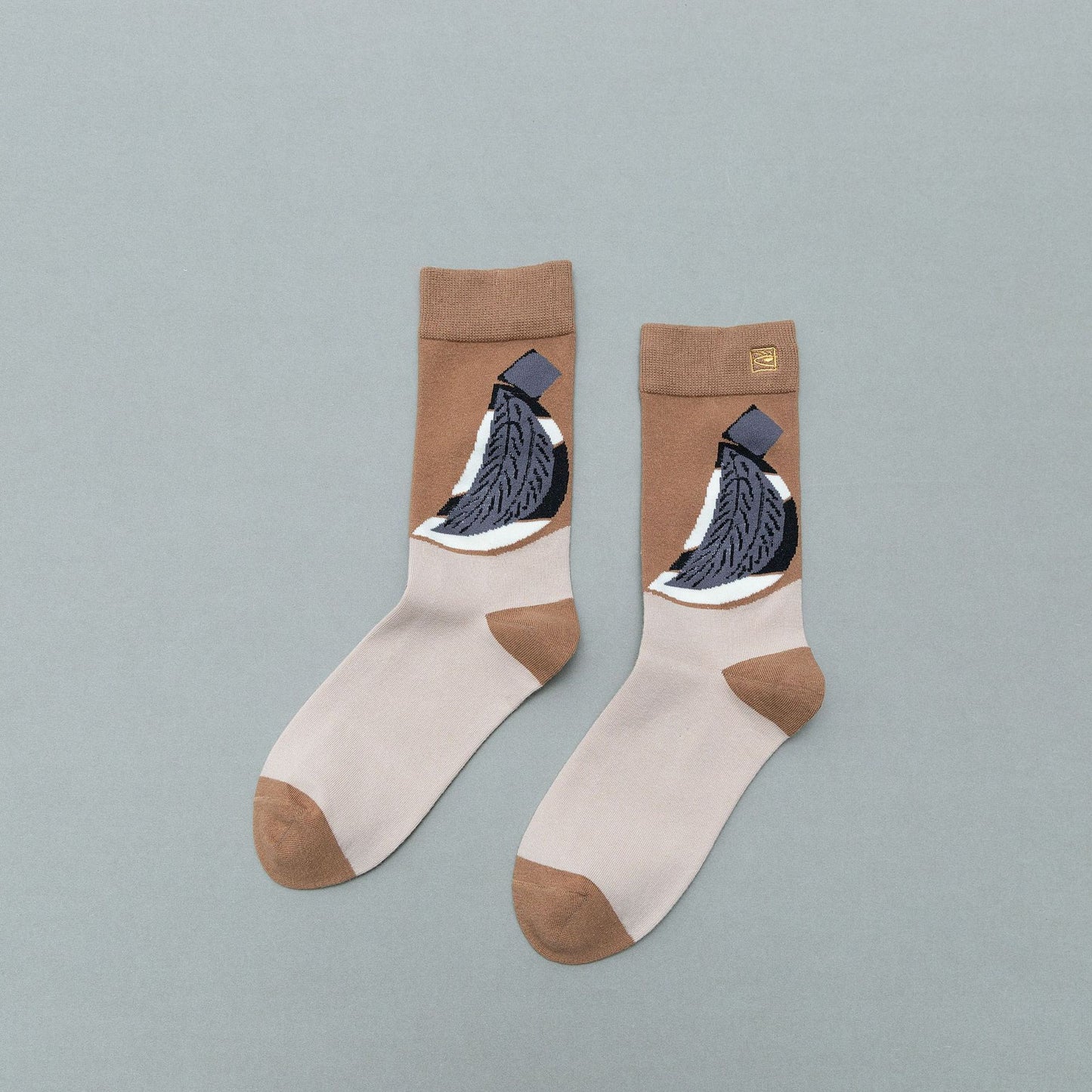 Personality contrast color graffiti character in tube socks Street style fashion cotton socks