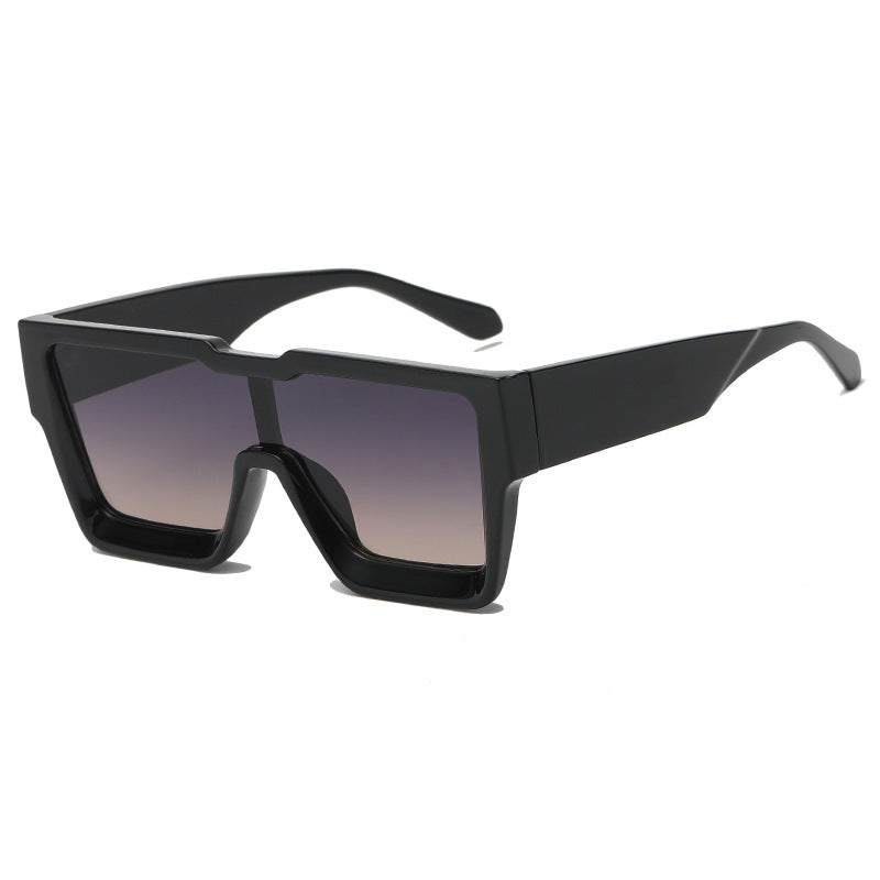 European And American Fashion One Piece Large Frame Square Sunglasses