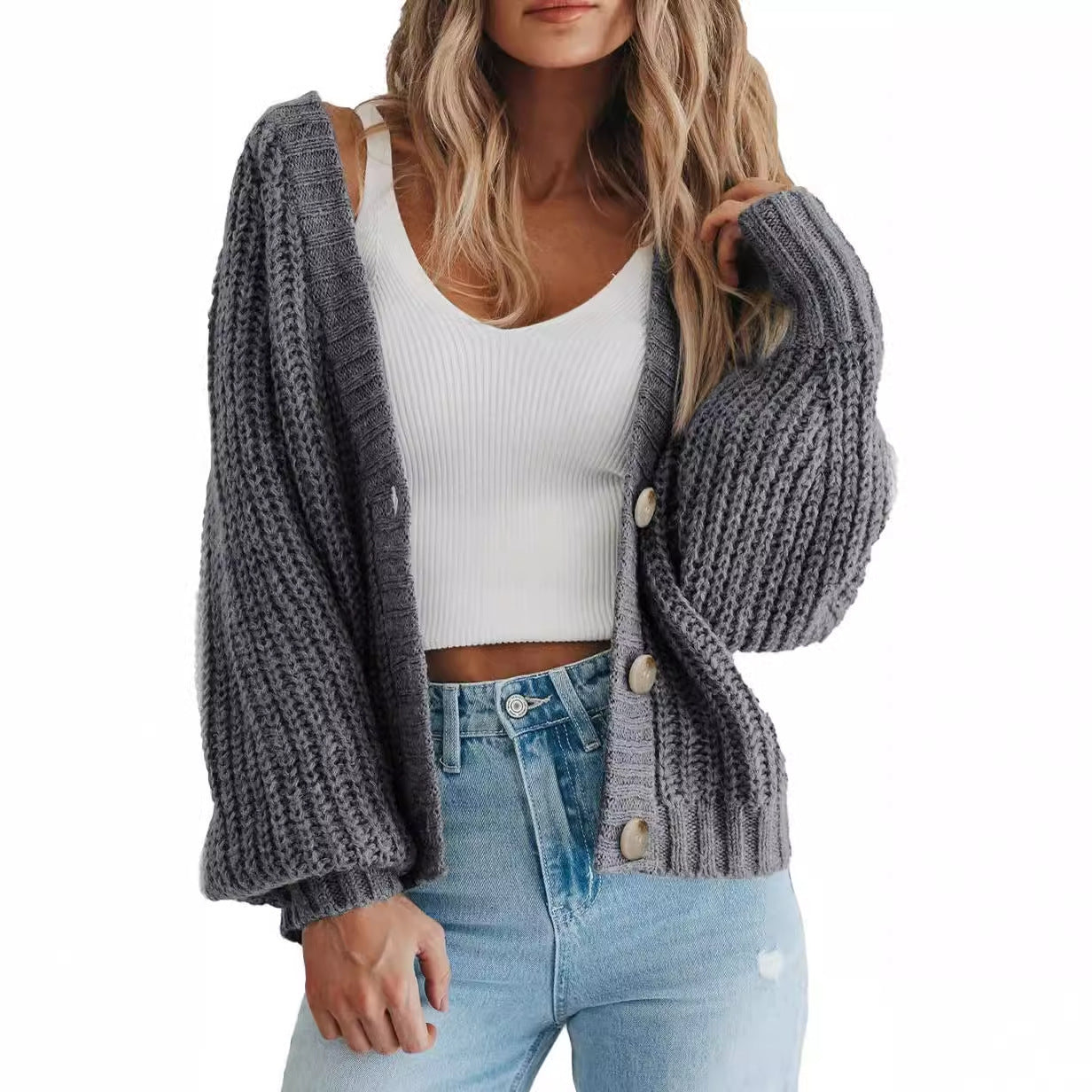 Women's Thick Knitted Cardigan Sweater
