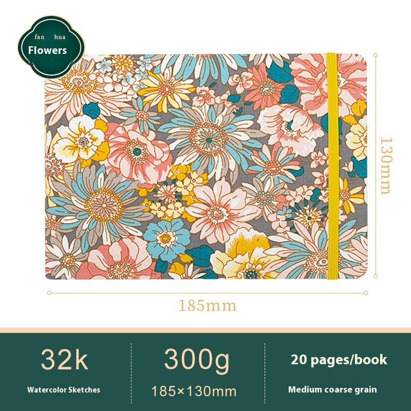 Feiluniao Watercolor Notebook Fabric Handmade Mini Portable Portable Character Sketch Hand Painted Graffiti Drawing Book