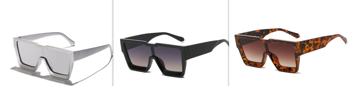European And American Fashion One Piece Large Frame Square Sunglasses