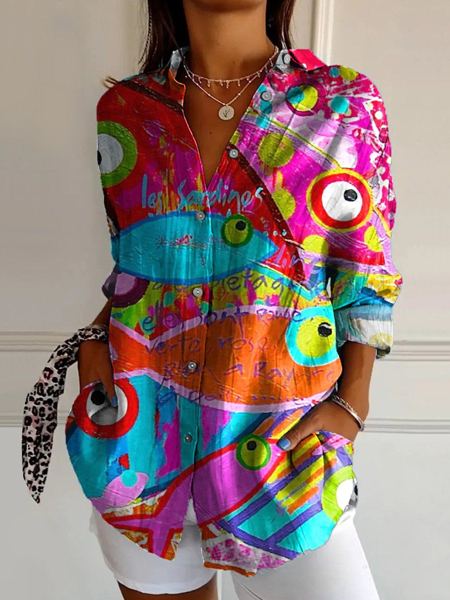 Women's Long Shirt Half Sleeve Floral Print