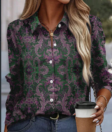 Women's 3D Sequin Gradient Printing Loose Casual Top