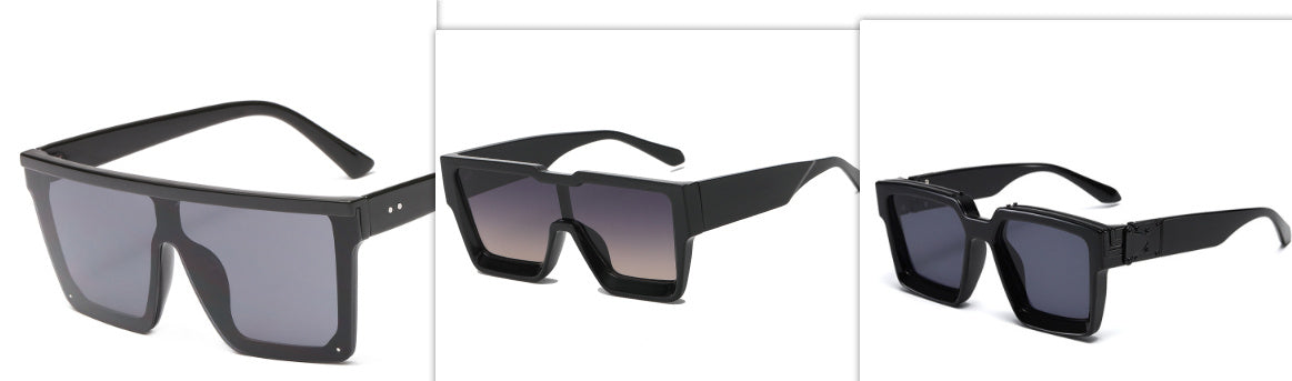 European And American Fashion One Piece Large Frame Square Sunglasses