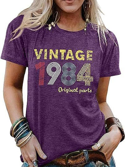 Vintage 1984 Women's Letter Print Party Top