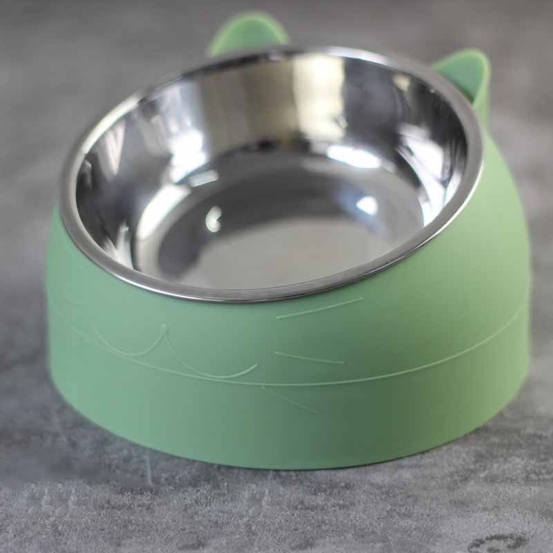 200mlStainless Steel Oblique Mouth Pet Cat Bowl