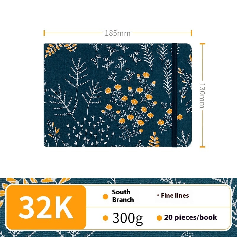 Feiluniao Watercolor Notebook Fabric Handmade Mini Portable Portable Character Sketch Hand Painted Graffiti Drawing Book