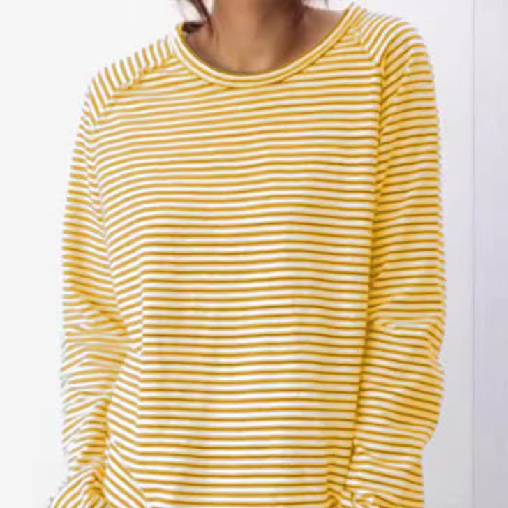 Striped Loose Bat Sleeve Women's Top