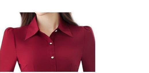Women's Long-sleeved Slim Solid Color Shirt
