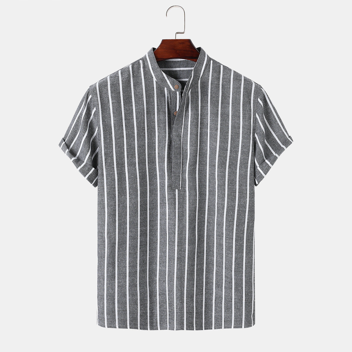 Fashion Striped Casual Men's Shirt Short Sleeve