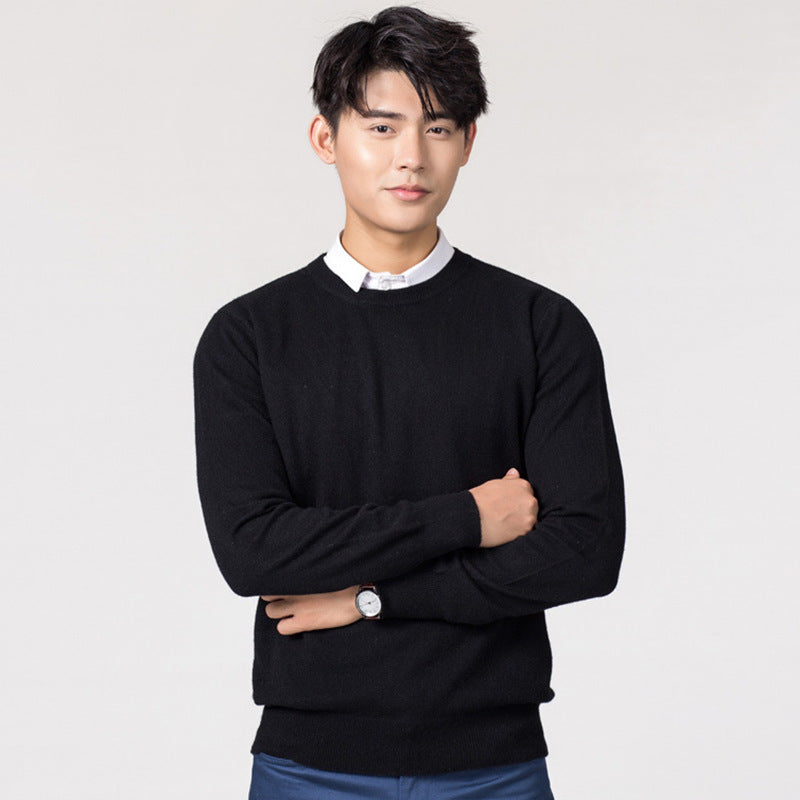 Men's Knitwear Woolen Leisure Pullover Loose Solid Color Sweater