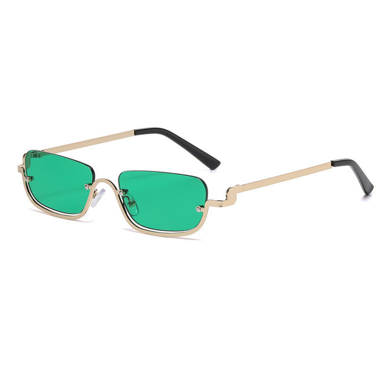 Personality Semi-rimless Sunglasses Colorful Marine Lens Advanced Sense