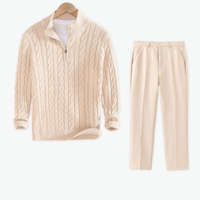 Sweater Loose Zip Pullover Knitting Sweater Coat Men