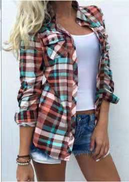 New Temperament Collage Long-sleeved Stand-collar Blouse