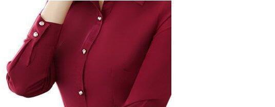 Women's Long-sleeved Slim Solid Color Shirt