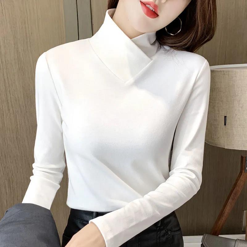 Pure Color Trendy Slim Fit Dralon Bottoming Shirt