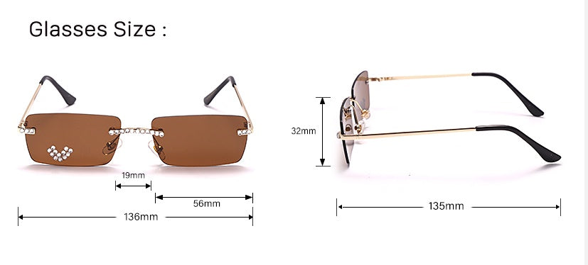 Fashion Trendy Frameless Trimmed Sunglasses
