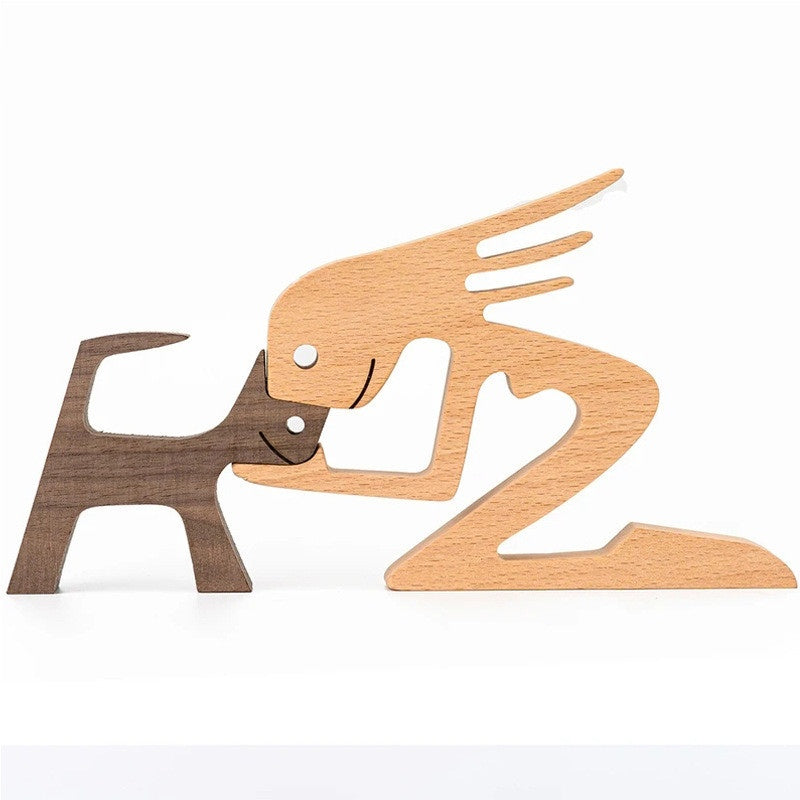 DIY Figurine Wood Sculpture Home Decoration