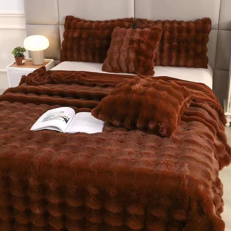 Bubble Rabbit Blanket Flannel Sofa Cover