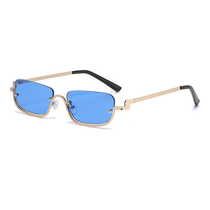 Personality Semi-rimless Sunglasses Colorful Marine Lens Advanced Sense