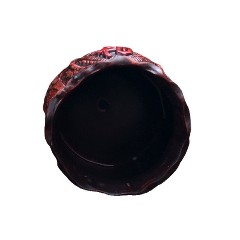 Retro Red Pottery Breathable Succulent Flower Pot