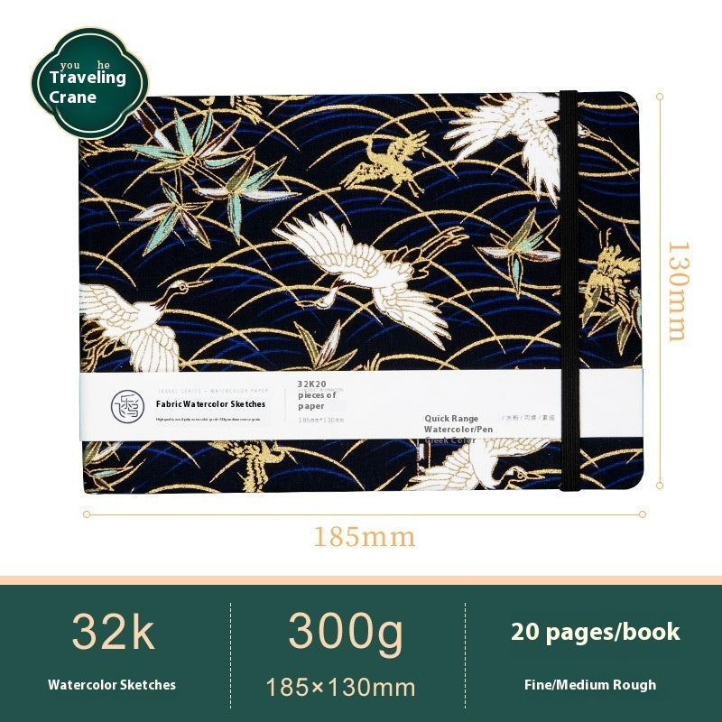 Feiluniao Watercolor Notebook Fabric Handmade Mini Portable Portable Character Sketch Hand Painted Graffiti Drawing Book