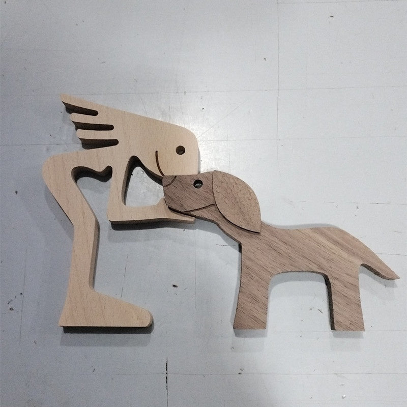 DIY Figurine Wood Sculpture Home Decoration
