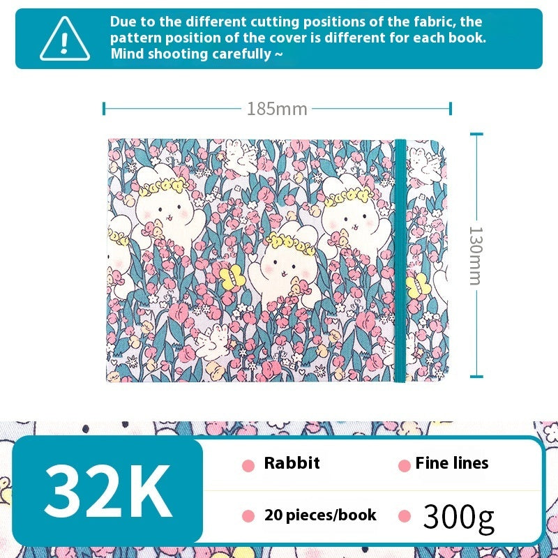 Feiluniao Watercolor Notebook Fabric Handmade Mini Portable Portable Character Sketch Hand Painted Graffiti Drawing Book