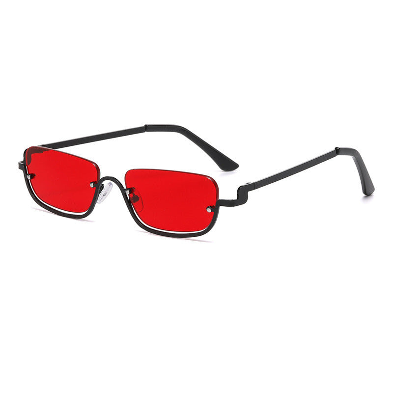 Personality Semi-rimless Sunglasses Colorful Marine Lens Advanced Sense