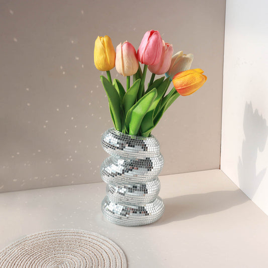 Disco Flower Pot Simple Unique Spiral Decoration