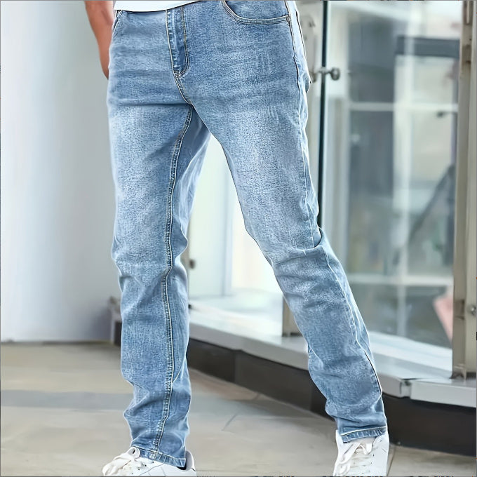 Men's Jeans Gray Trousers Stretch Skinny