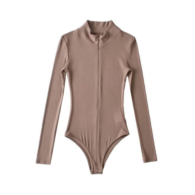 Women's Long-sleeved Zipper Cardigan Jumpsuit
