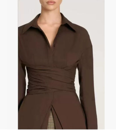Female Loose And Irregular Slimming Long-sleeved Shirt