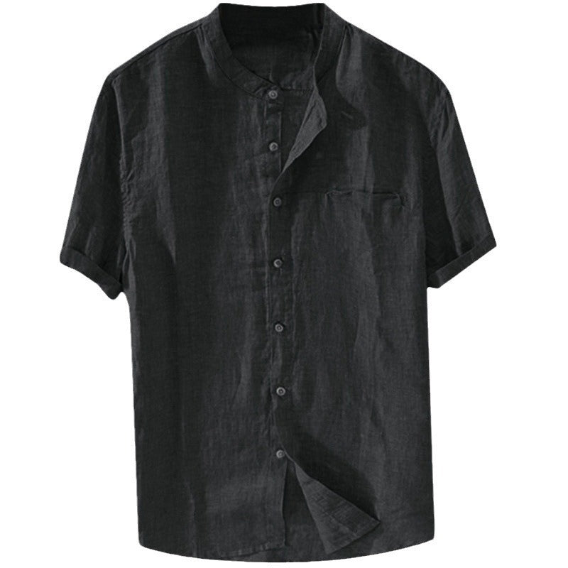 Men's Shirt New Short Sleeve Summer Stand Collar