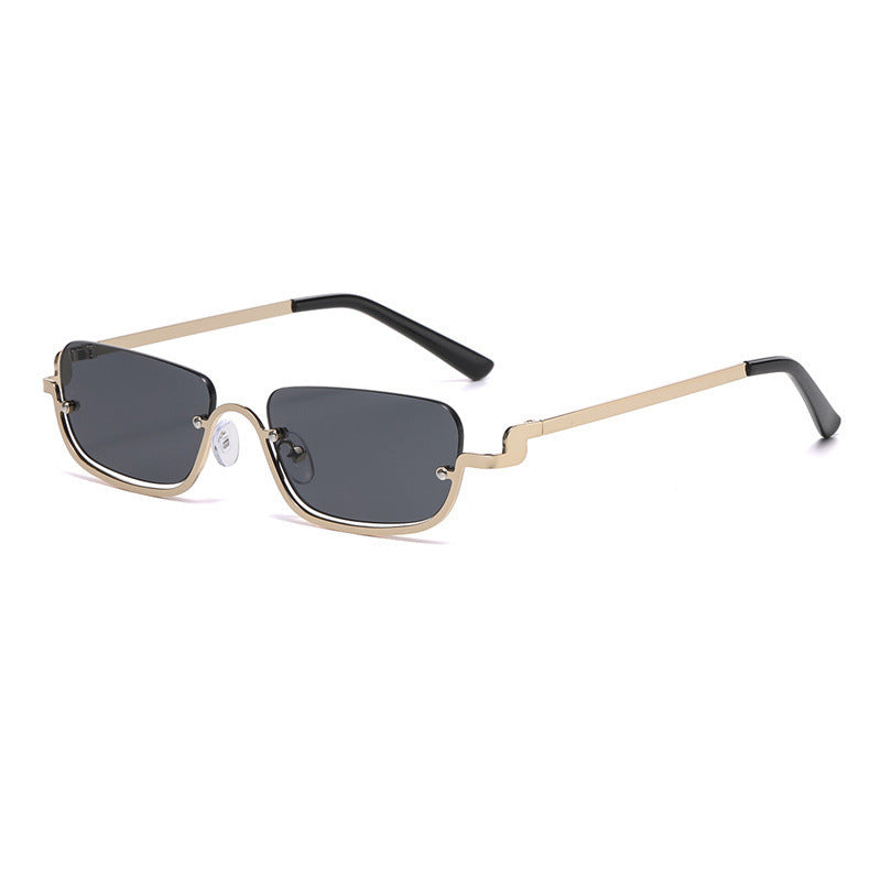 Personality Semi-rimless Sunglasses Colorful Marine Lens Advanced Sense
