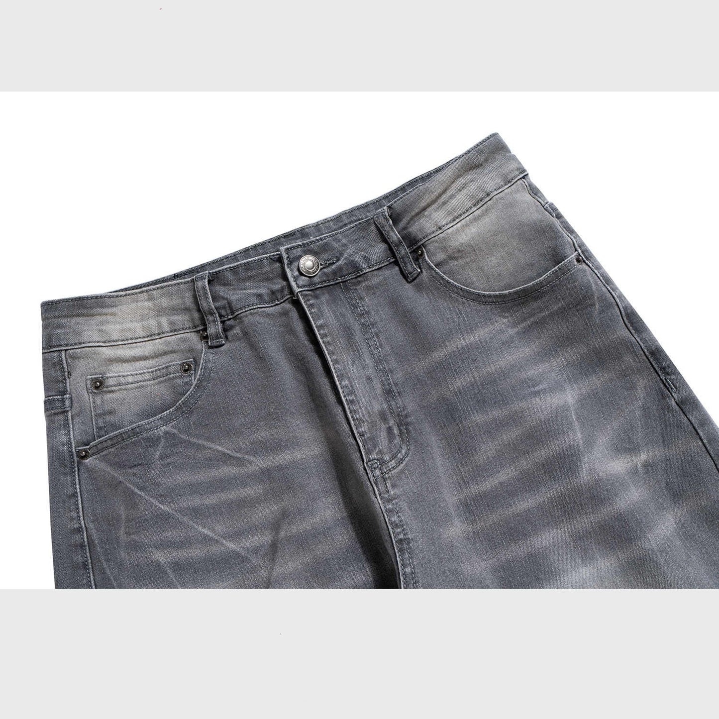 Washed Vintage Washed Trousers Straight Neutral Jeans