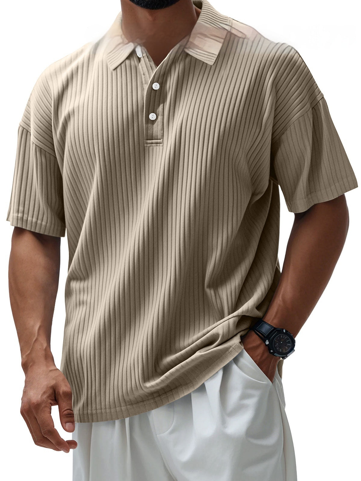 Printed Men's Loose Trendy Short Sleeve Lapel Shirt