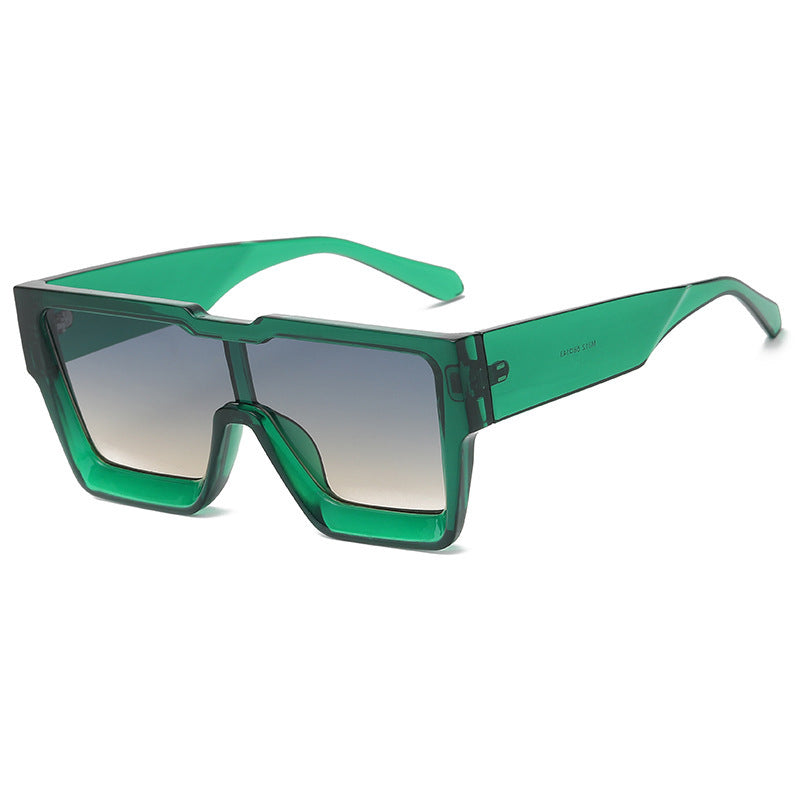 European And American Fashion One Piece Large Frame Square Sunglasses