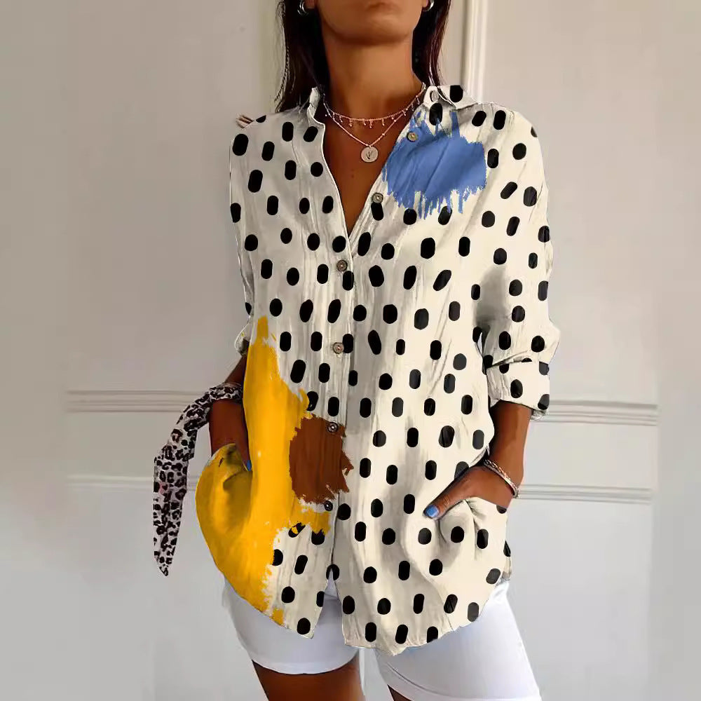 Women's Long Shirt Half Sleeve Floral Print